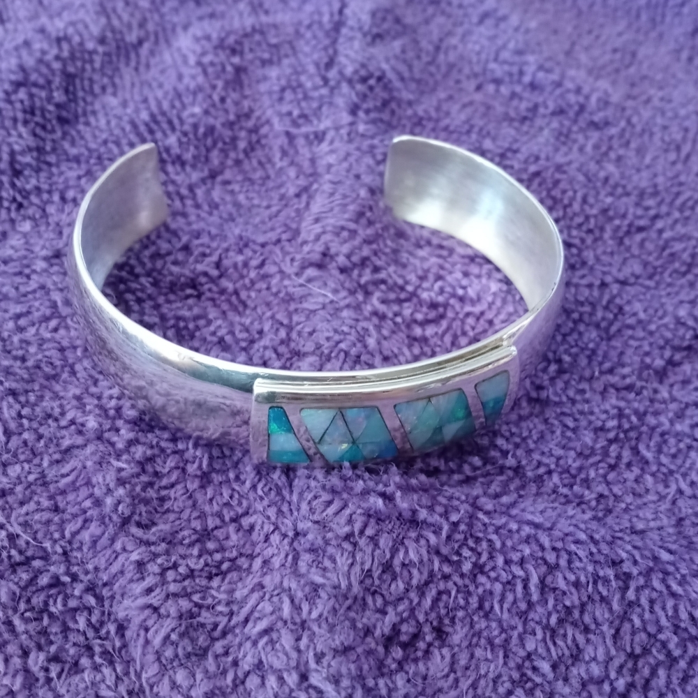 Opal & Sterling Silver cuff bracelet